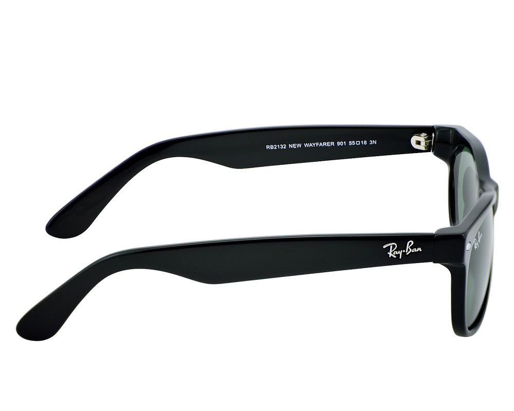 Ray-Ban Sunglasses RB2132 New Wayfarer Classic Black Frame Green Lens 55mm Unise