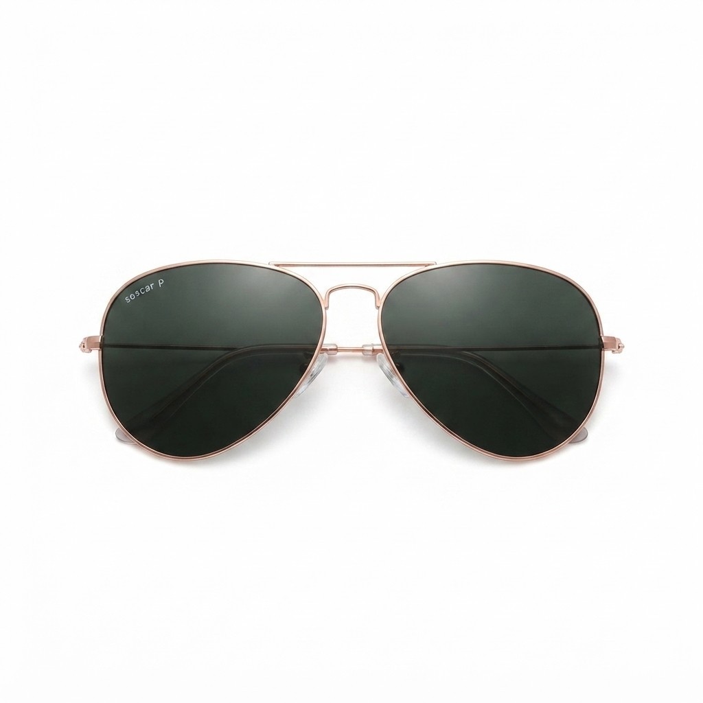 Soscar® Classic Pilot Style Polarized Sunglasses for Men Women Glass Lens 62mm