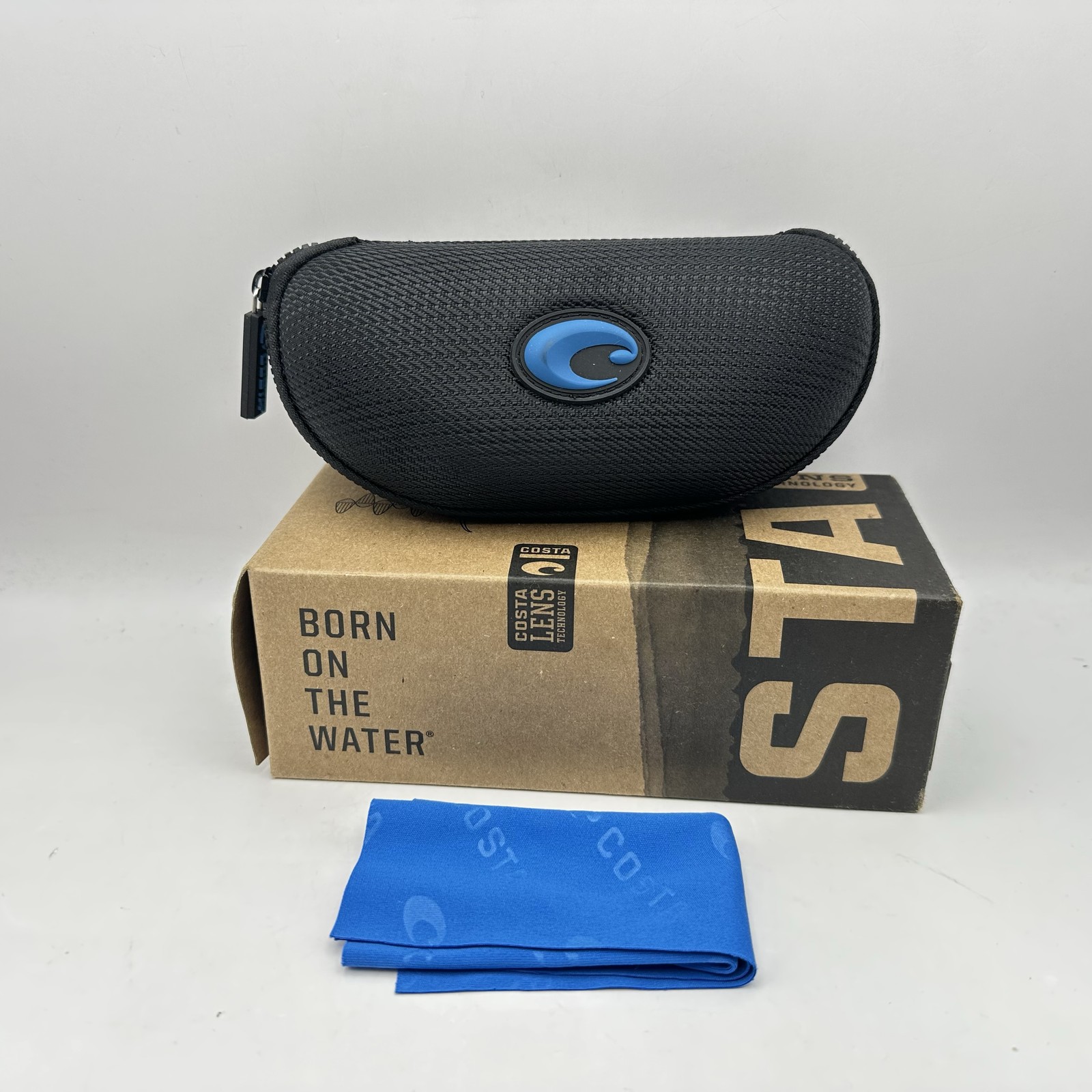 Costa Del Mar Mens Fantail Pro 580G Polarized Mirror Wrap Sunglasses Black/Blue