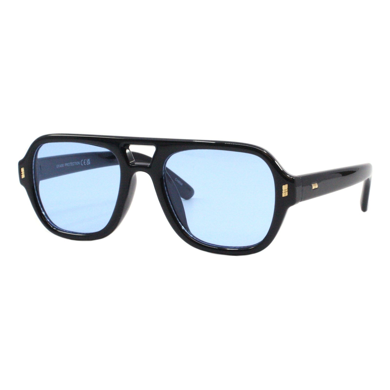 Retro Fashion Sunglasses Square Pilot Flat Top Frame Keyhole Bridge UV400