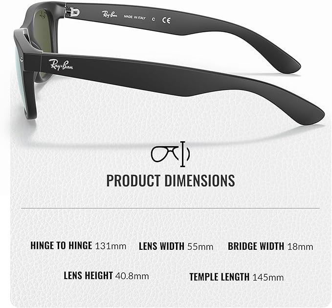 Ray-Ban RB2132 Wayfarer Flash square Sunglasses w/ eyewear kit