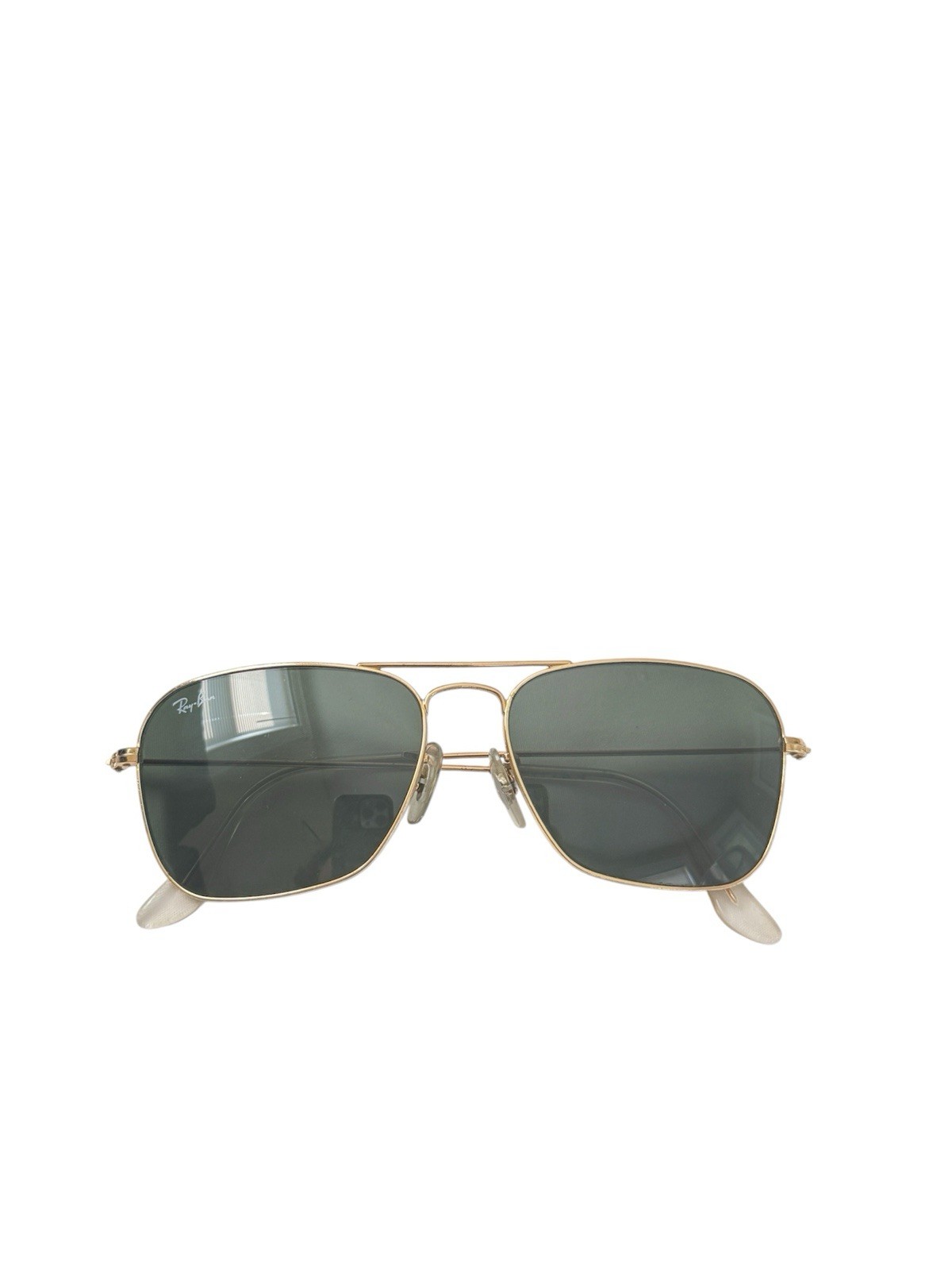 Ray-Ban Caravan Gold/Green Non-Polarized Square Men’s Sunglasses – RB3136 001
