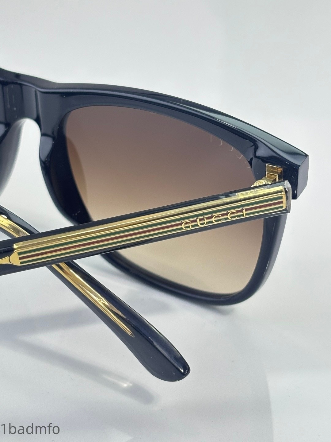 Gucci GG0381SN square black frame gradient brown lens sunglasses 55-19-145