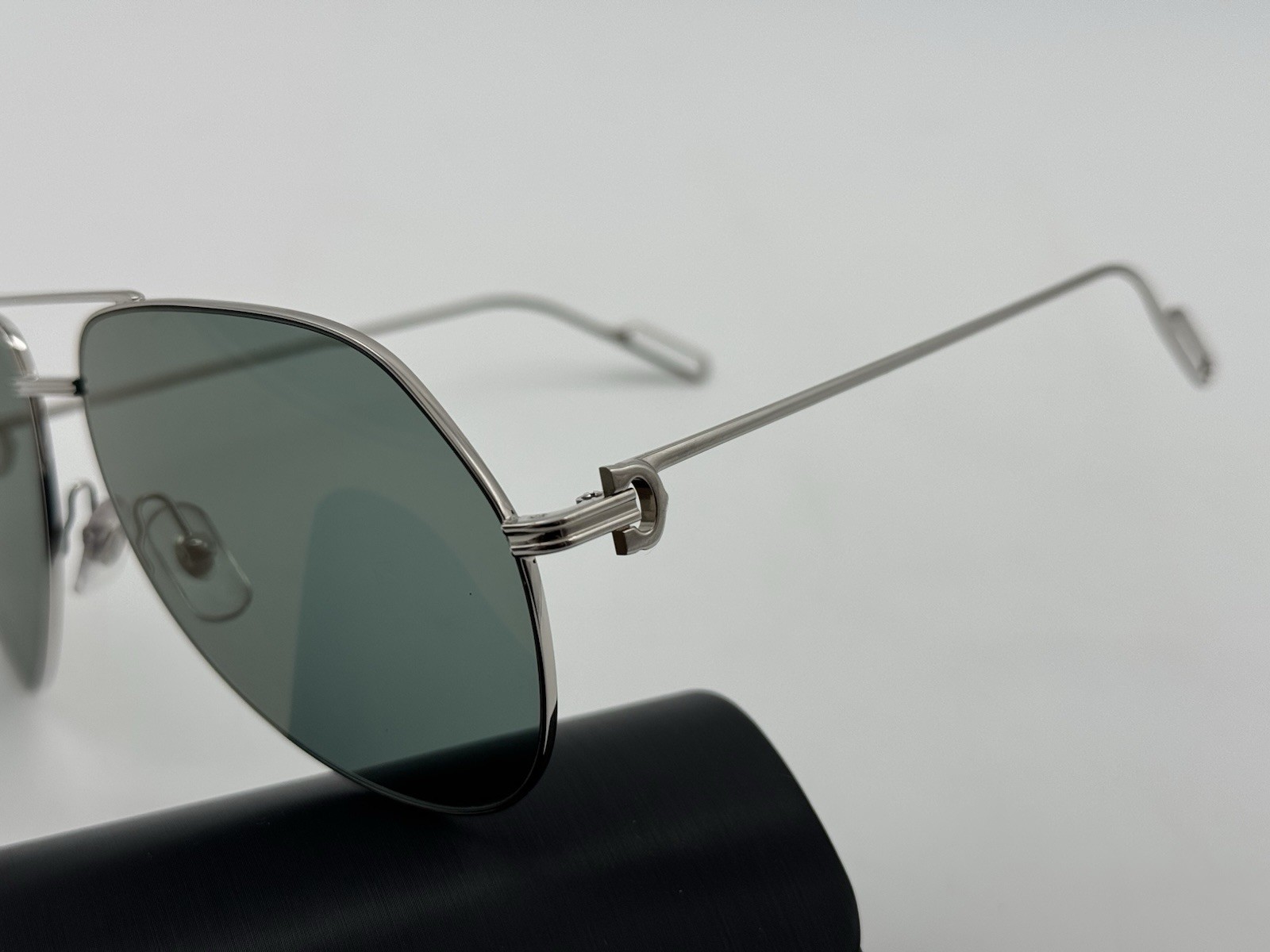 PREMIERE C DE CARTIER PILOT SHAPE SLVR SUNGLASSES CT0110S NEW 100% GENUINE $1425