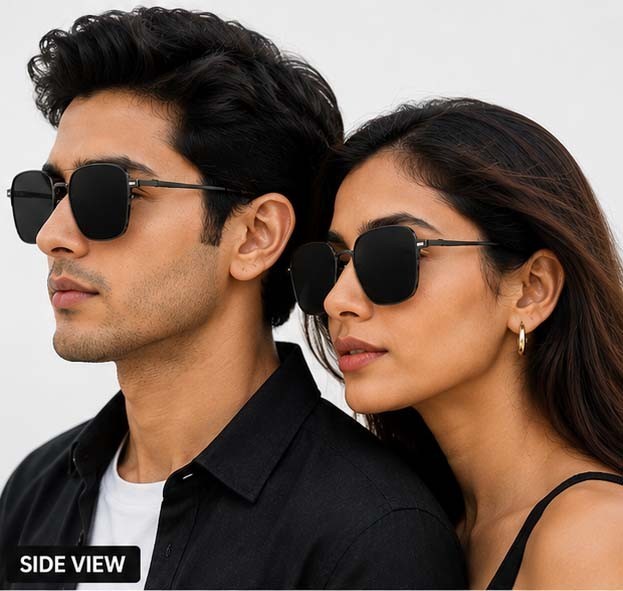 3-in-1 Magnetic Clip-On Square Sunglasses for Men & Women | UV400 Anti-Glare Eye