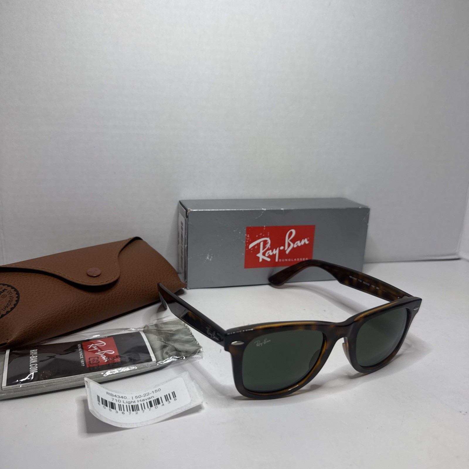 Ray-Ban Wayfarer RB4340 Light Havana Green Lens 50 mm 22 150 Sunglasses