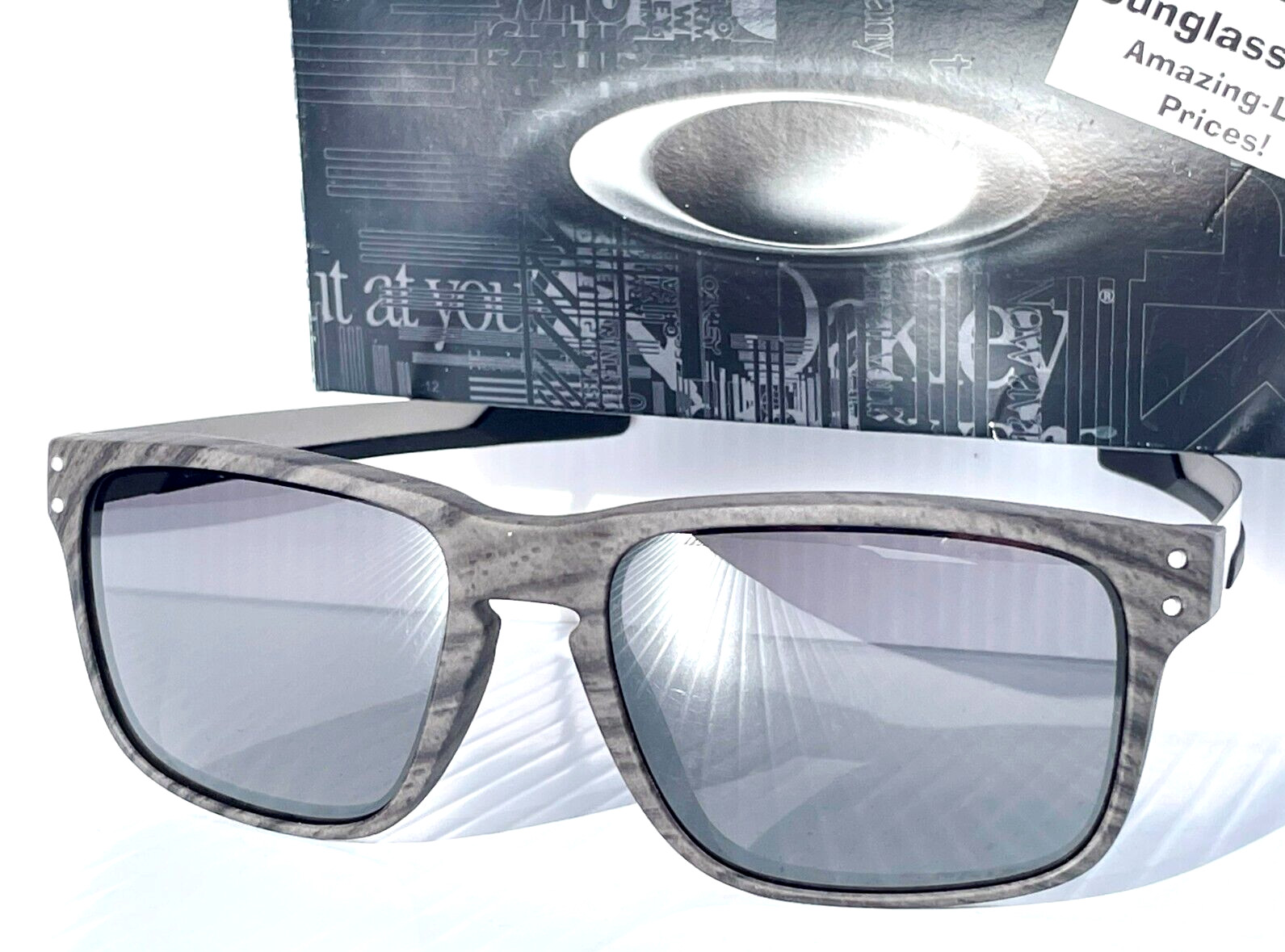 NEW Oakley HOLBROOK MIX Woodgrain w PRIZM BLACK Iridium Lens Sunglass 9384-04