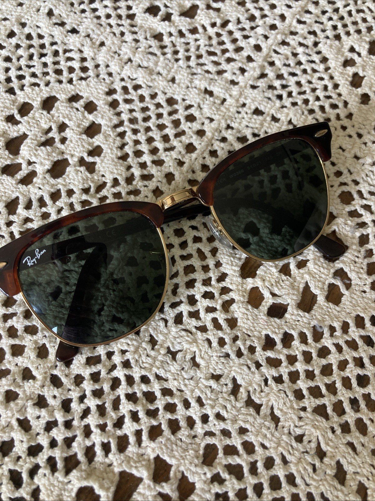 Ray-Ban Club Master Tortoise Polarized Sunglasses Gold Rimmed