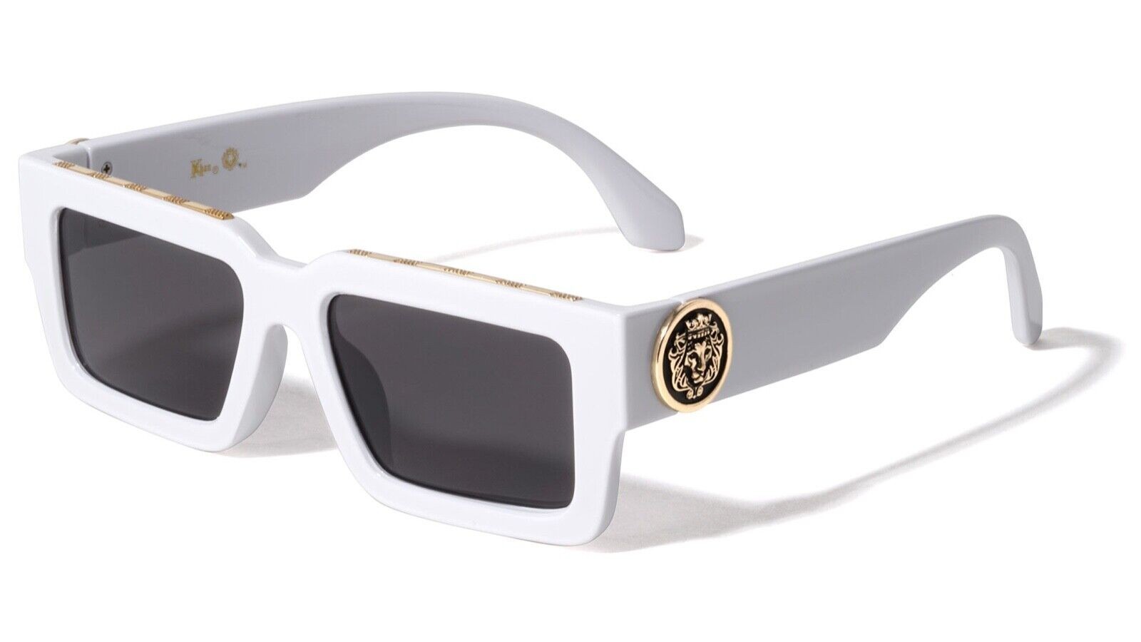 METALLIC OVERSIZED THICK BOLD SQUARE SUNGLASSES RETRO DESIGNER FASHION CLASSIC