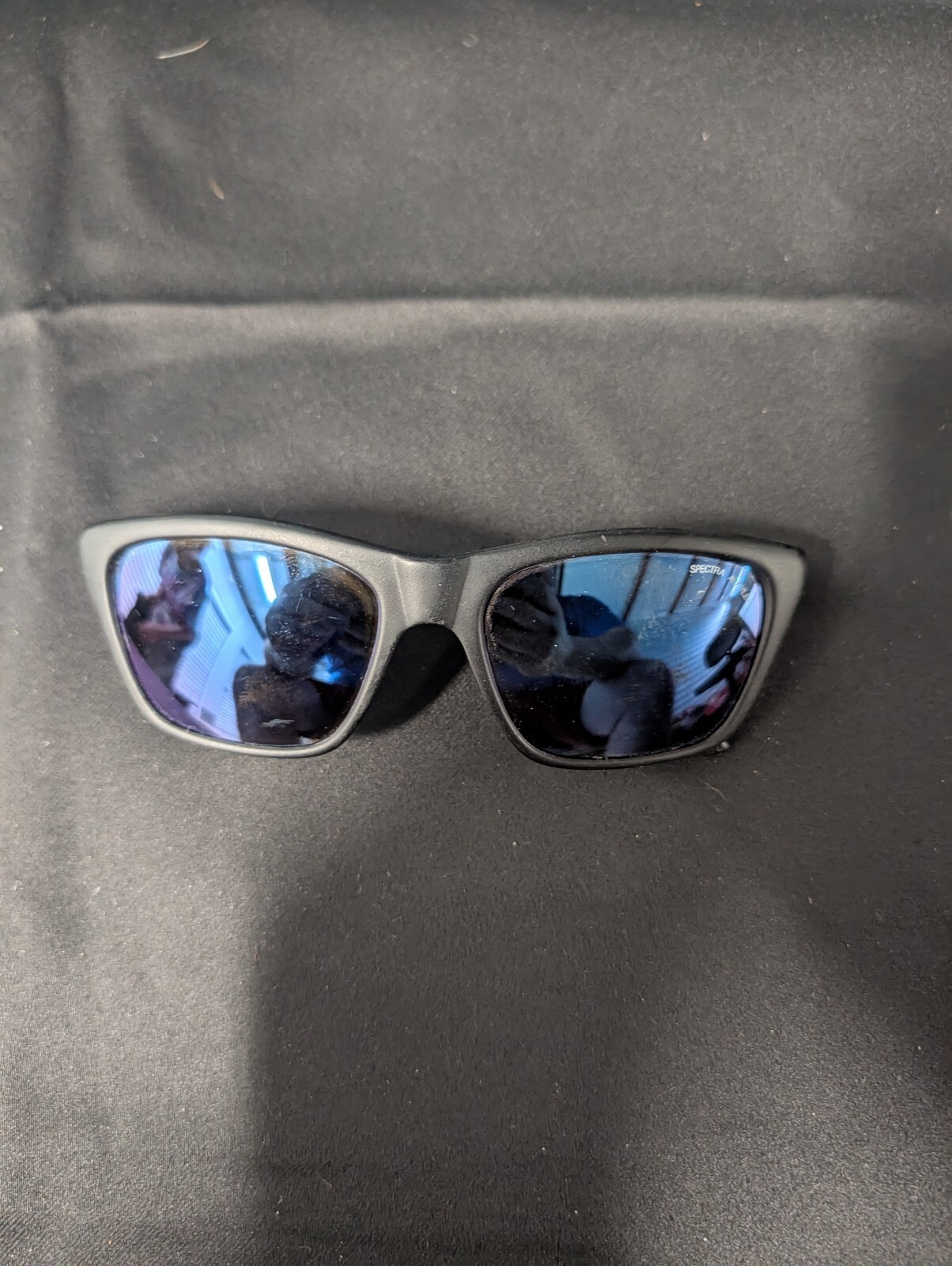 Vintage Bolle 527 Acrylex Sunglasses Matte Black Blue Mirror Spectra France 90s