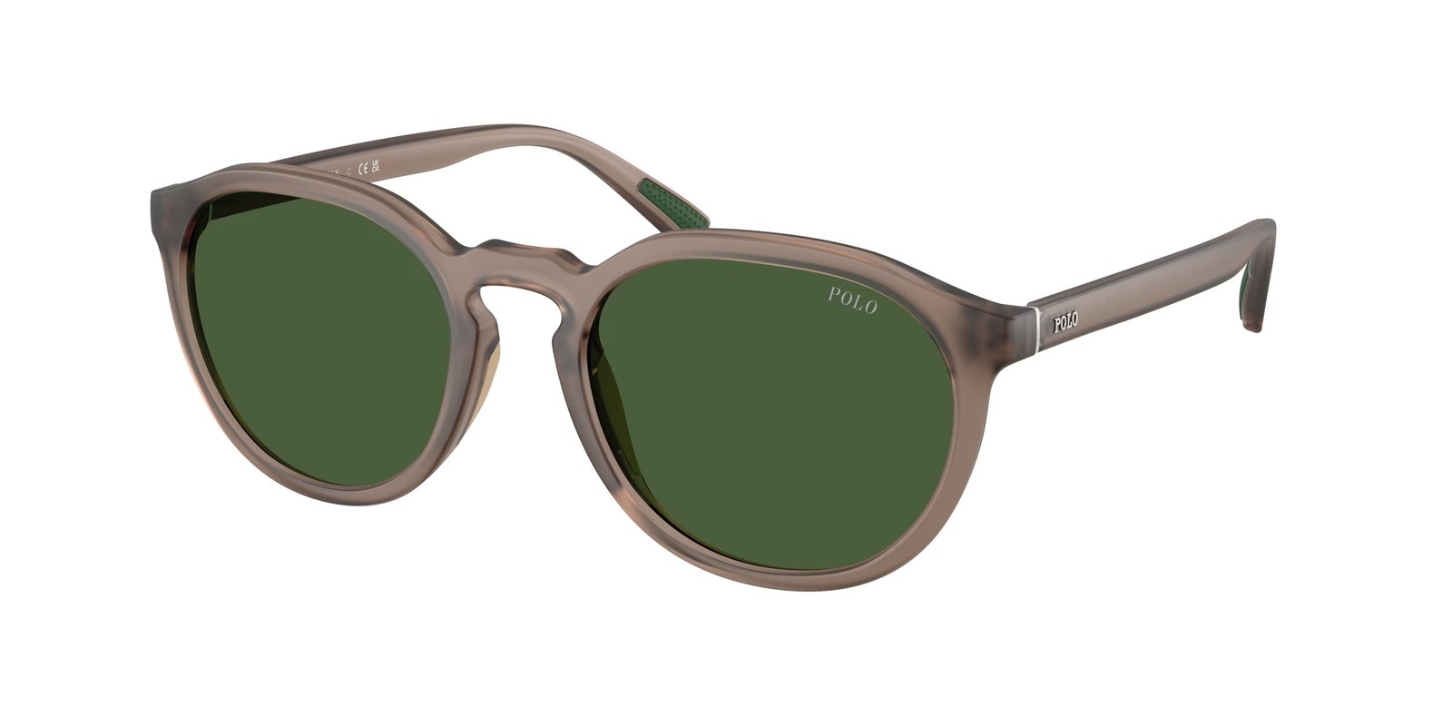 POLO PH4232U 631371 Matte Transparent Brown Bottle Green 53 mm Men’s Sunglasses