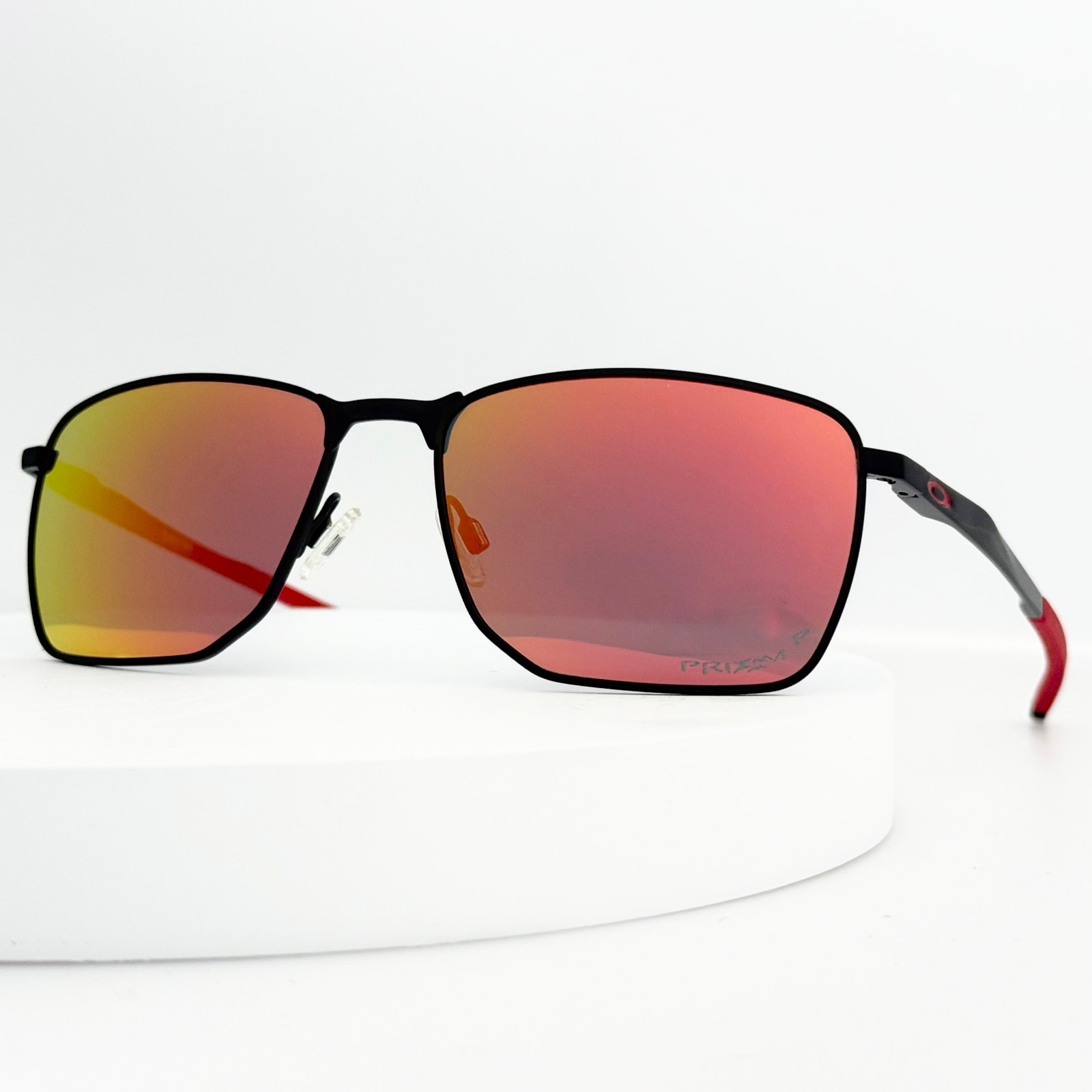 Oakley Ejector OO4142 Prizm Ruby Polarized Sunglasses Black Frame Red Ears