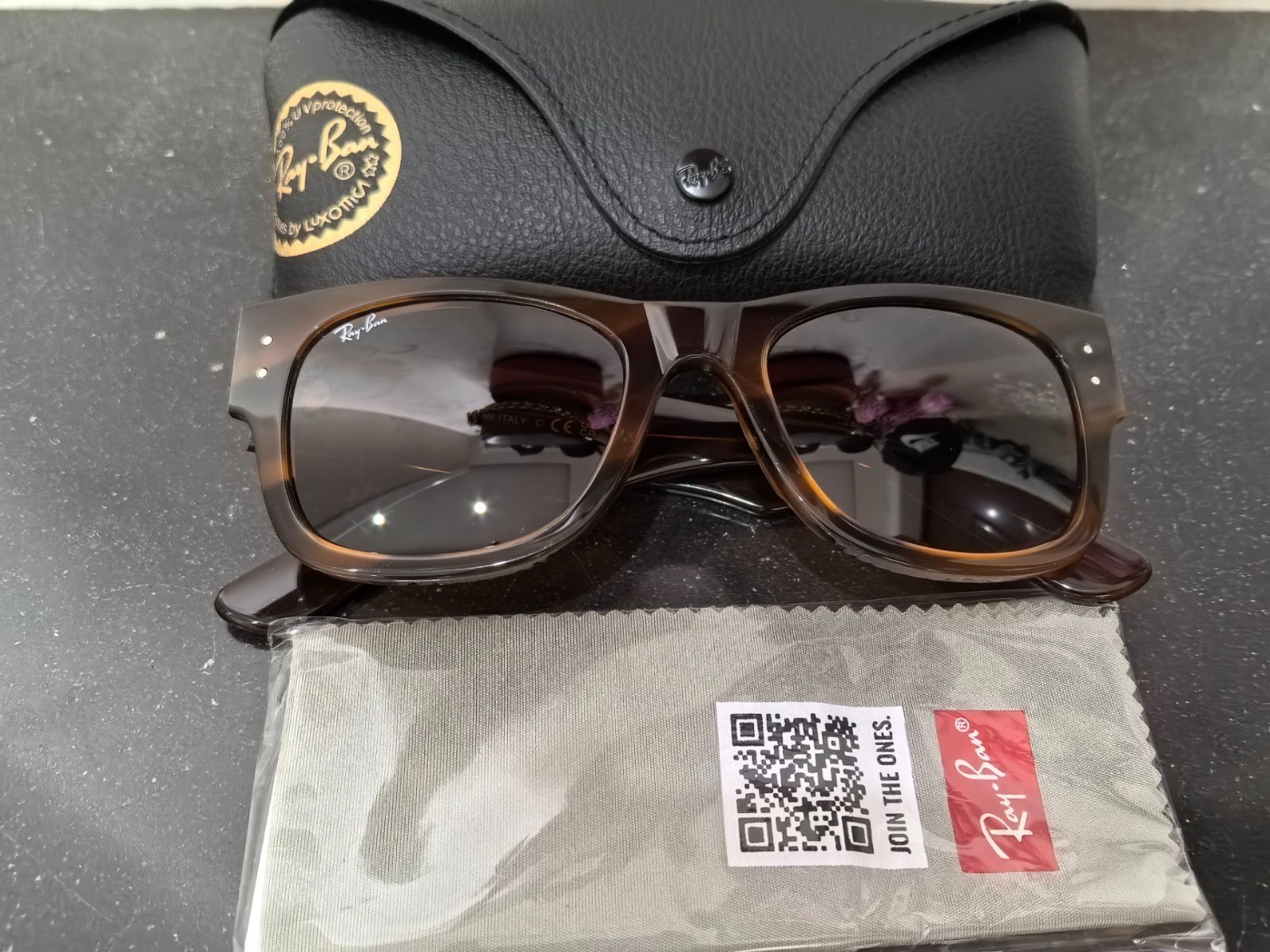 Ray-Ban Mega Wayfarer Sunglasses RB0840S 954/33 Havana/ Brown Lens 51-21 145