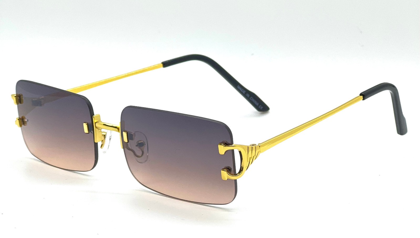 Very Light Green Modern Stylish Sexy Rectangle Mens Womens Frameless Sun Glasses