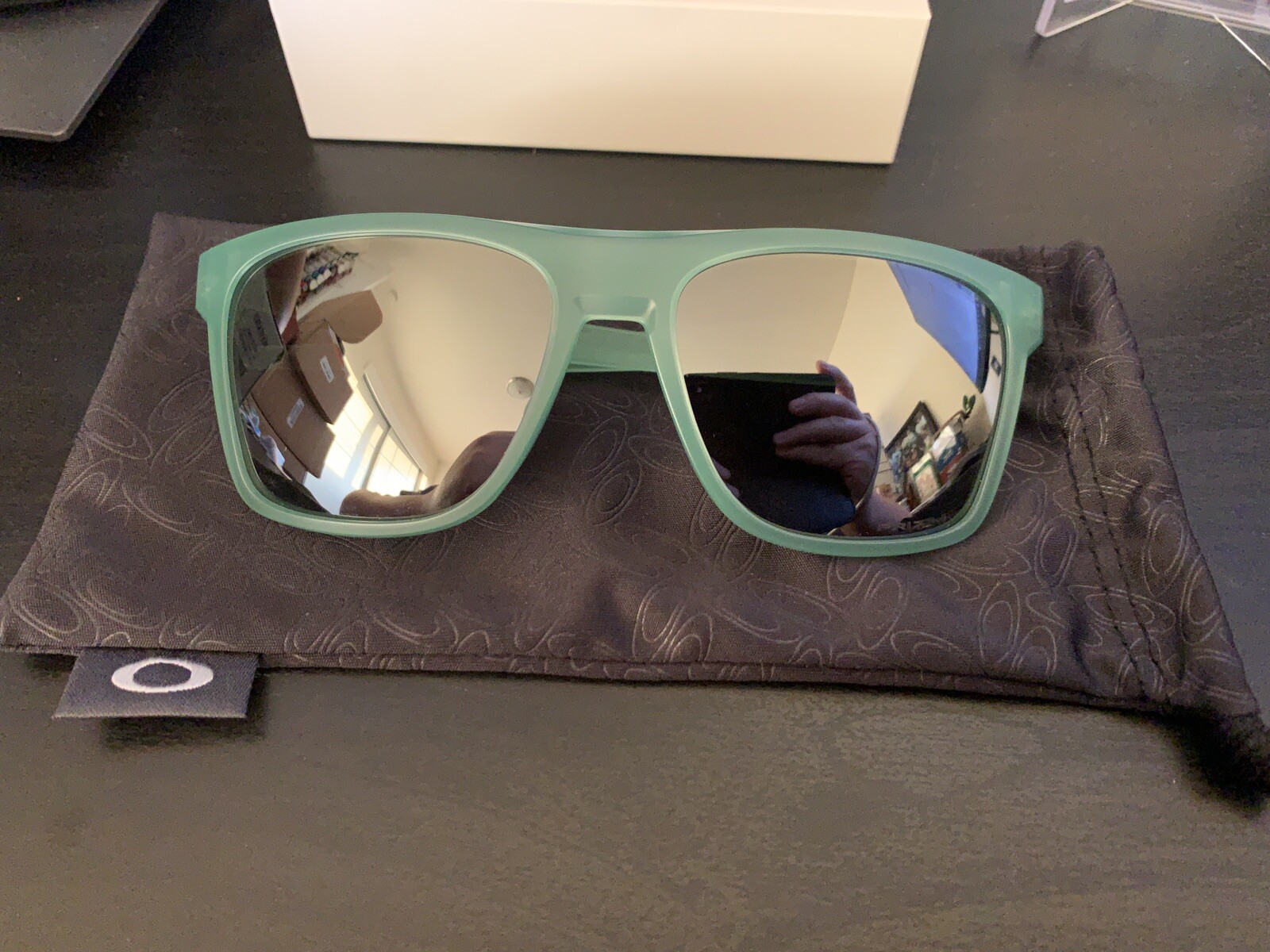 Oakley LEFFINGWELL OO9100-1757 Matte Transparent Jade Prizm Black Sunglasses