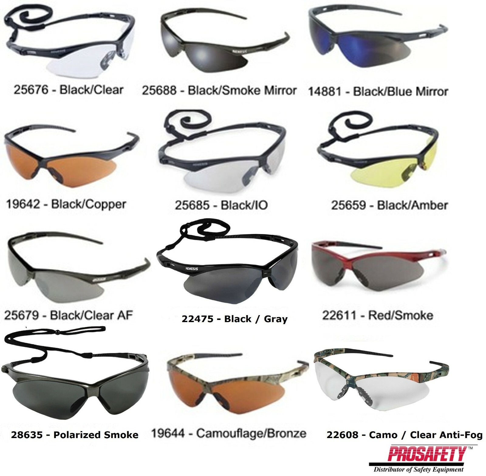 KleenGuard NEMESIS Safety Glasses Sunglasses Protective Work Sport Eyewear Z87+