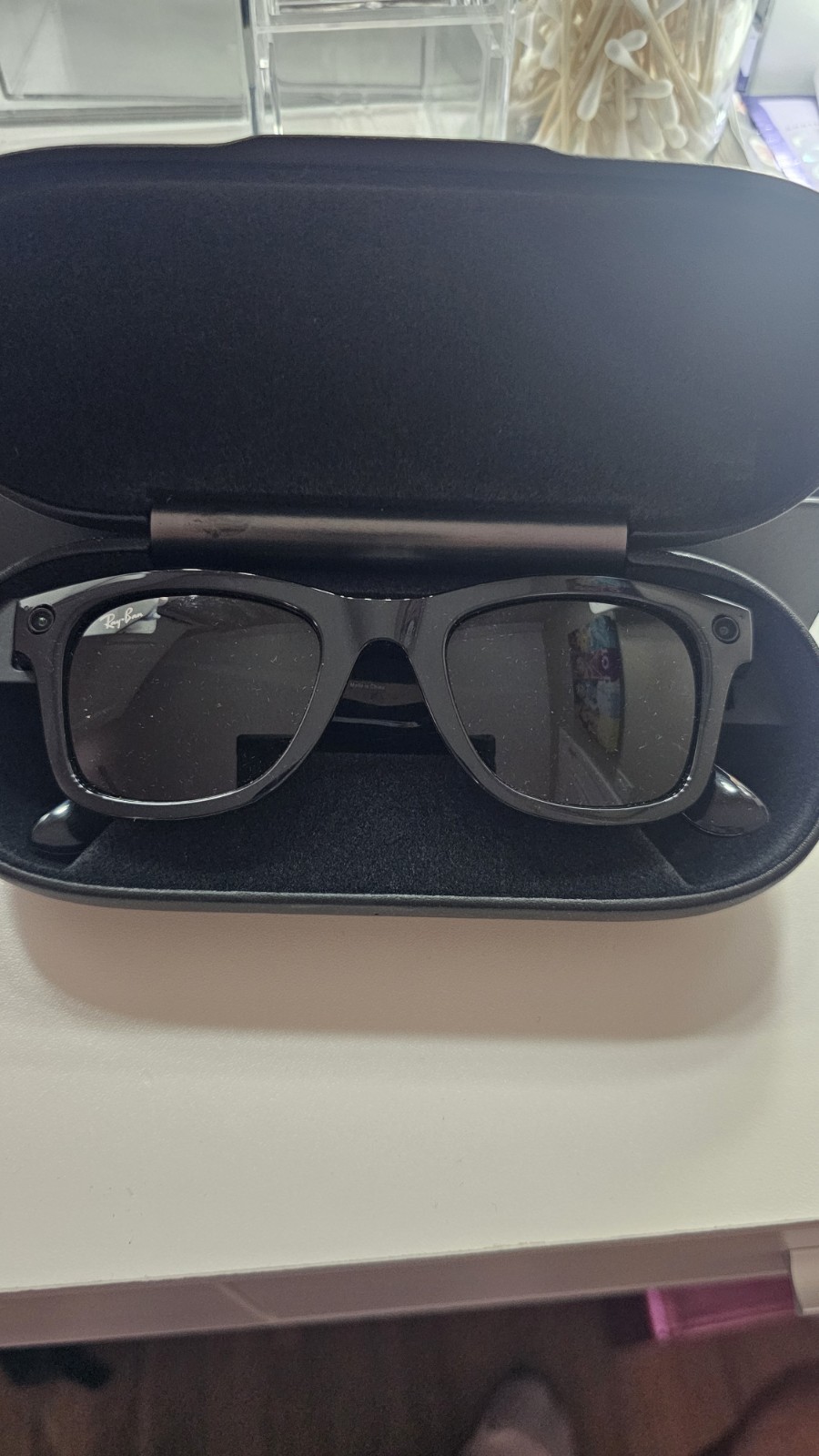 Ray-Ban Stories Wayfarer RW4002 G-15 Green Glass Lens Black Plastic Frame