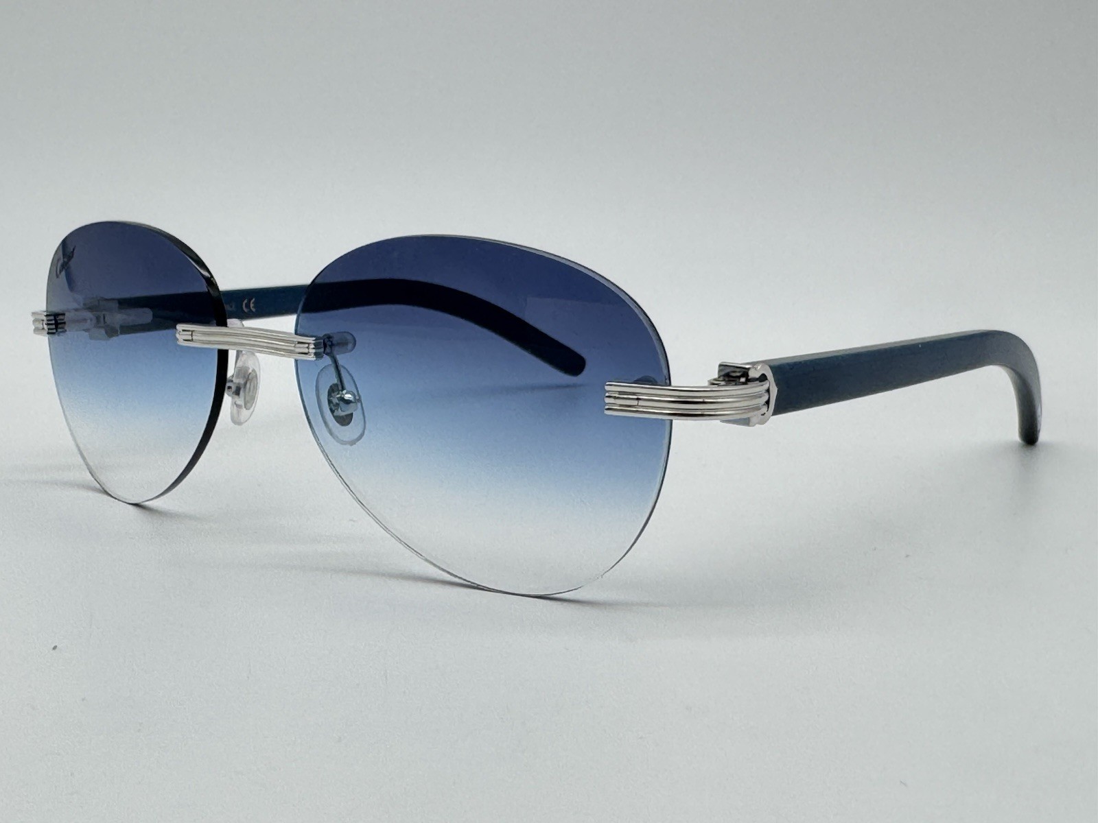 PREMIERE DE CARTIER C DECOR BLUE BUBINGA WOOD SUNGLASSES NEW 100% GENUINE ~$3625