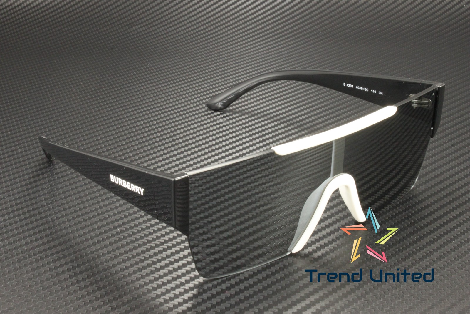 BURBERRY BE4291 40496G White Grey Mirror Black 38 mm Men’s Sunglasses