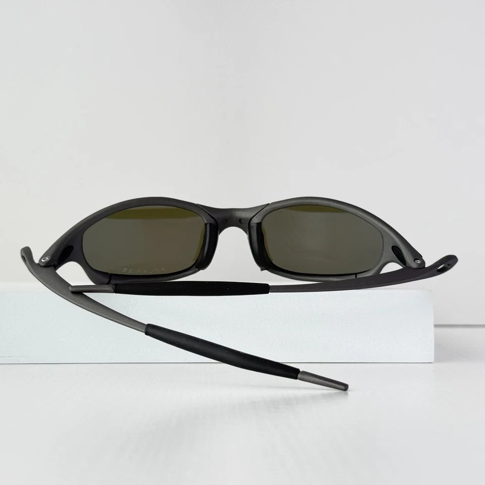 Oakley Juliet 1.0 X-Metal Sunglasses Dark Gray Frame Blue Polarized