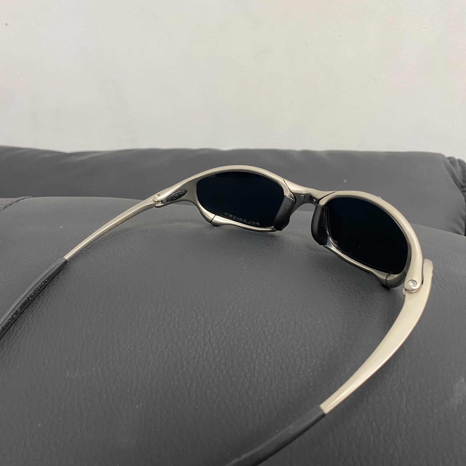 Oakley Juliet 1.0 X-Metal Polarized Sunglasses Silver Frames Ruby Vintage Y2K