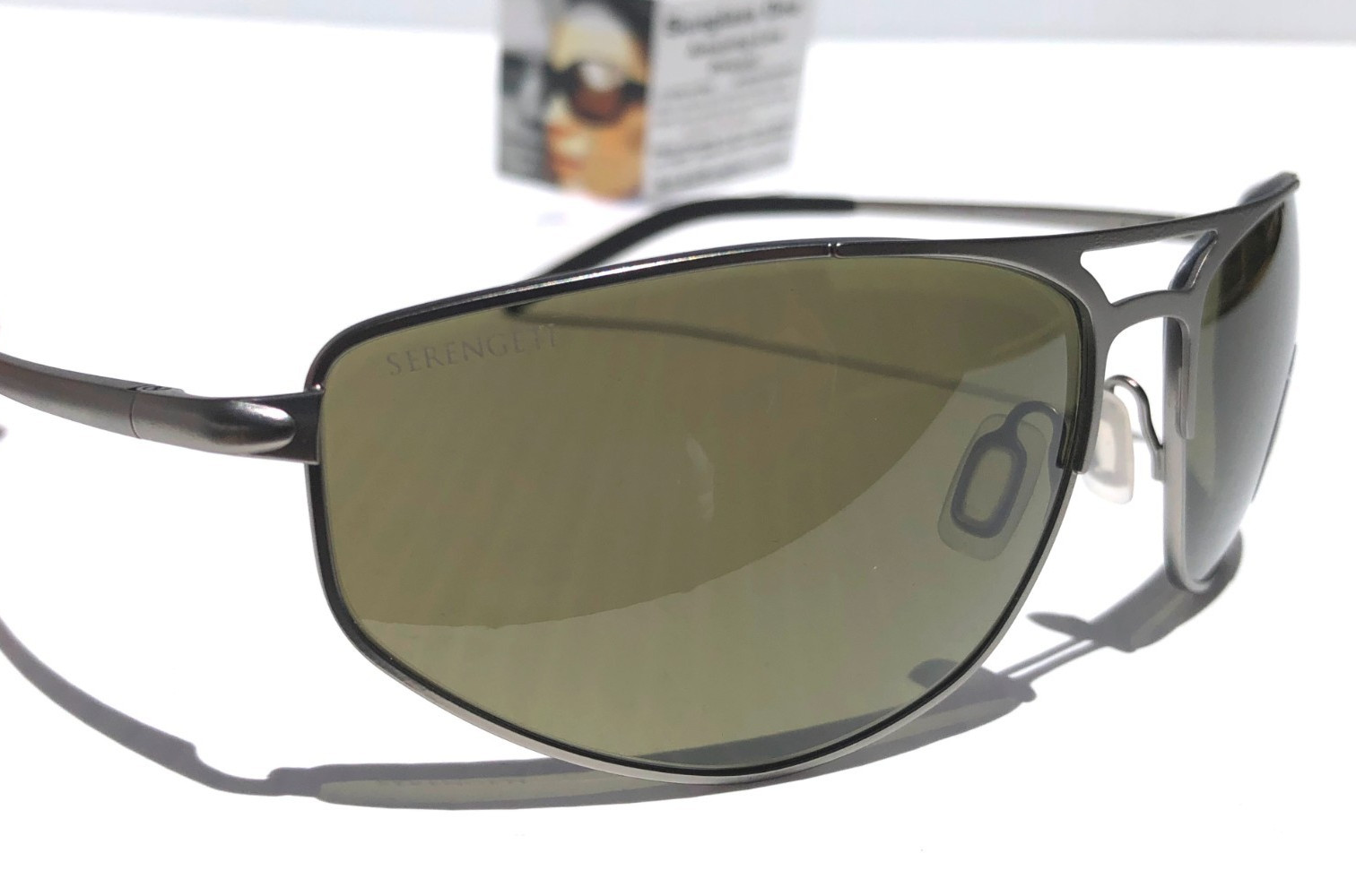 SERENGETI MASTEN Matte Gunmetal POLARIZED Mineral Green GLASS Sunglass SS579002