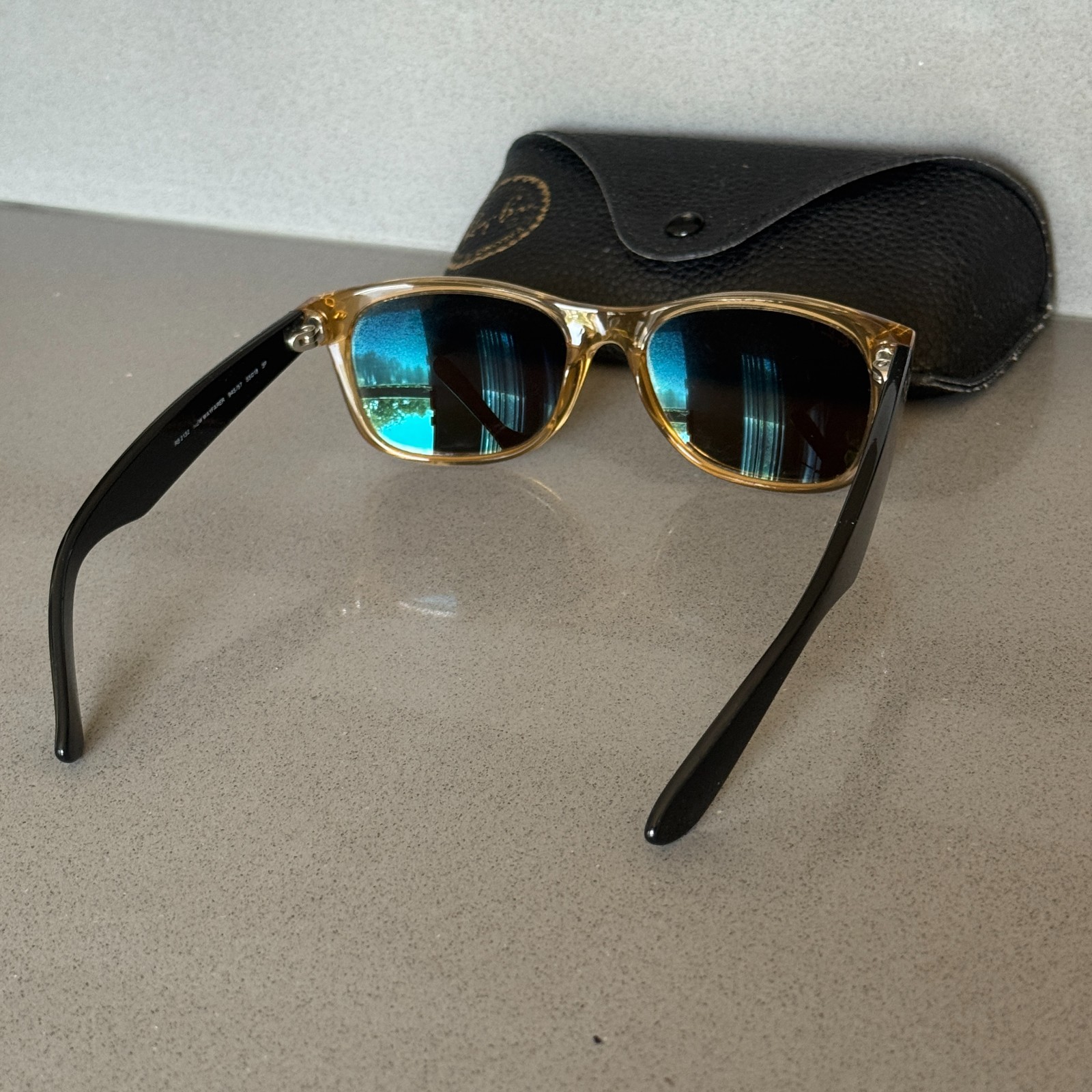 Ray-Ban RB2132 Wayfarer Polarized Honey Sunglasses 55-18 145 945/57
