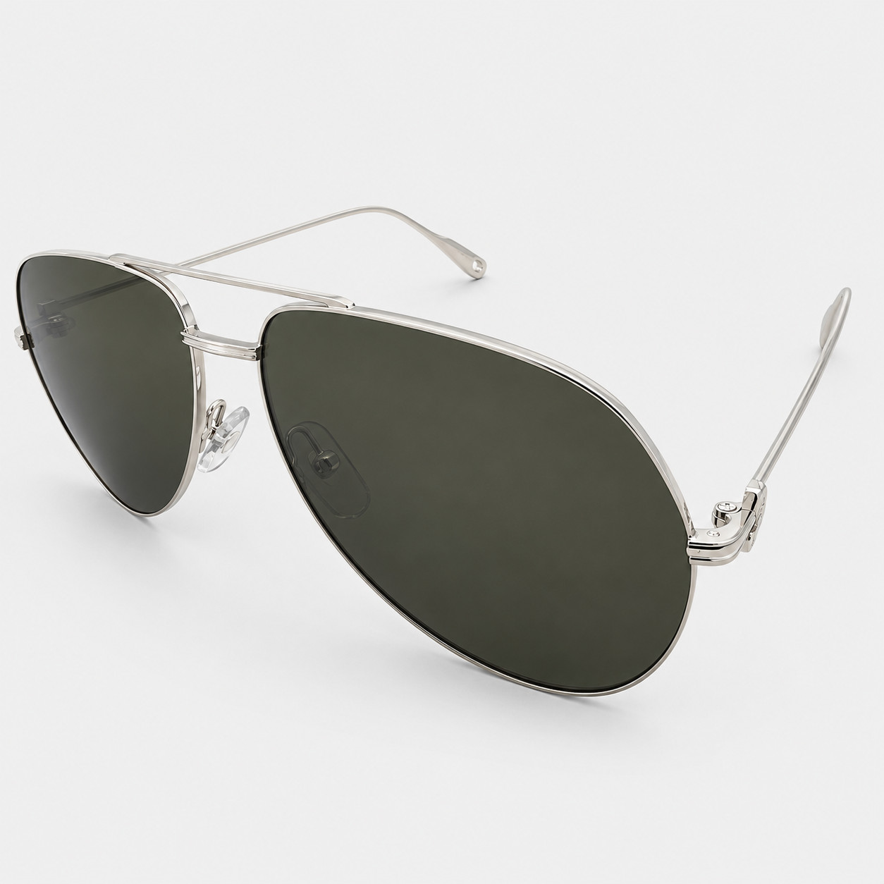 Cartier CT0110S 004 Aviator Sunglasses Silver Full Set Made in France