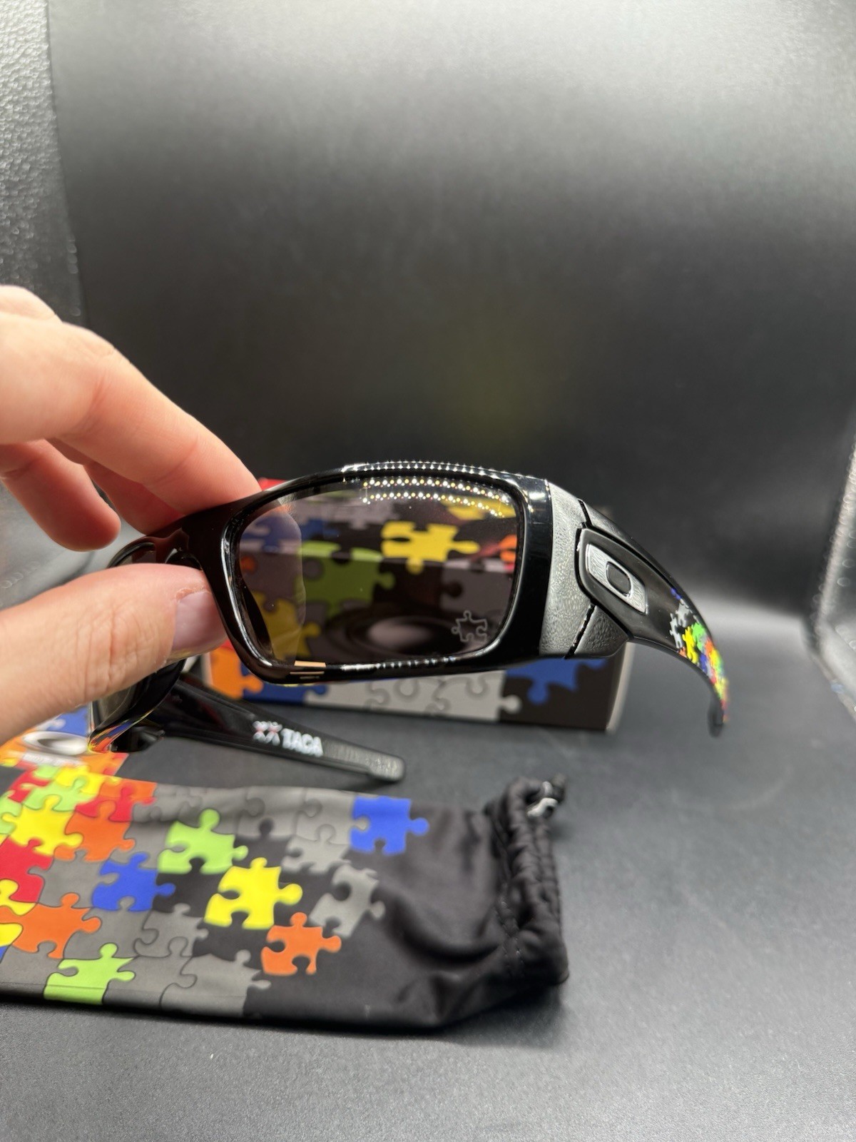 Oakley TACA Fuel Cell Polished Black-Print Frame/Grey Lenses OO9096-11 New