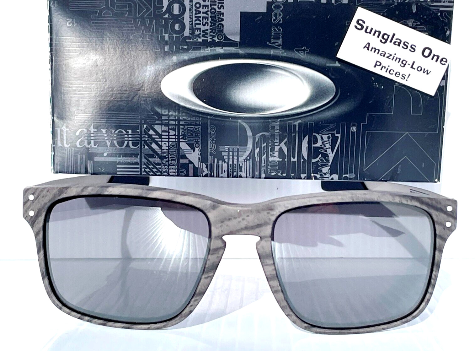 NEW Oakley HOLBROOK MIX Woodgrain w PRIZM BLACK Iridium Lens Sunglass 9384-04