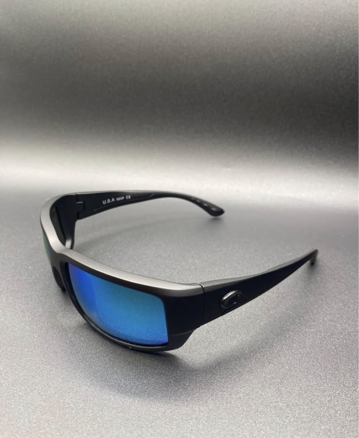 COSTA DEL MAR 6S9006 16 Fantail Matte Black Blue Mirror 59mm Men Sunglasses 580P