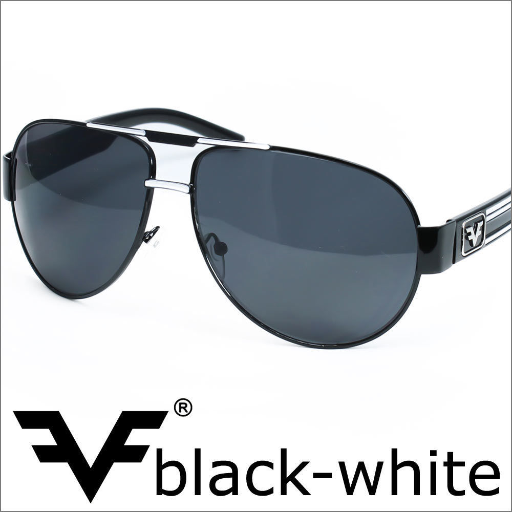 Designer Mens Aviator Sunglasses Modern Classic Black White Pilot Eyewear UV400