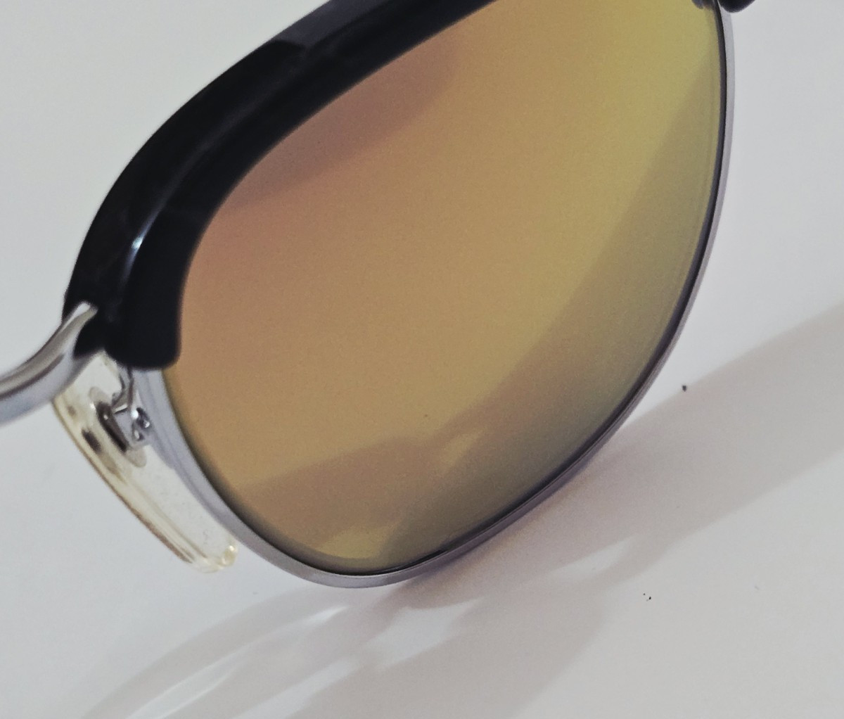Ocean Waves Sunglasses Gold Amber Mirrored Crown Glass Lenses Acetate Metal