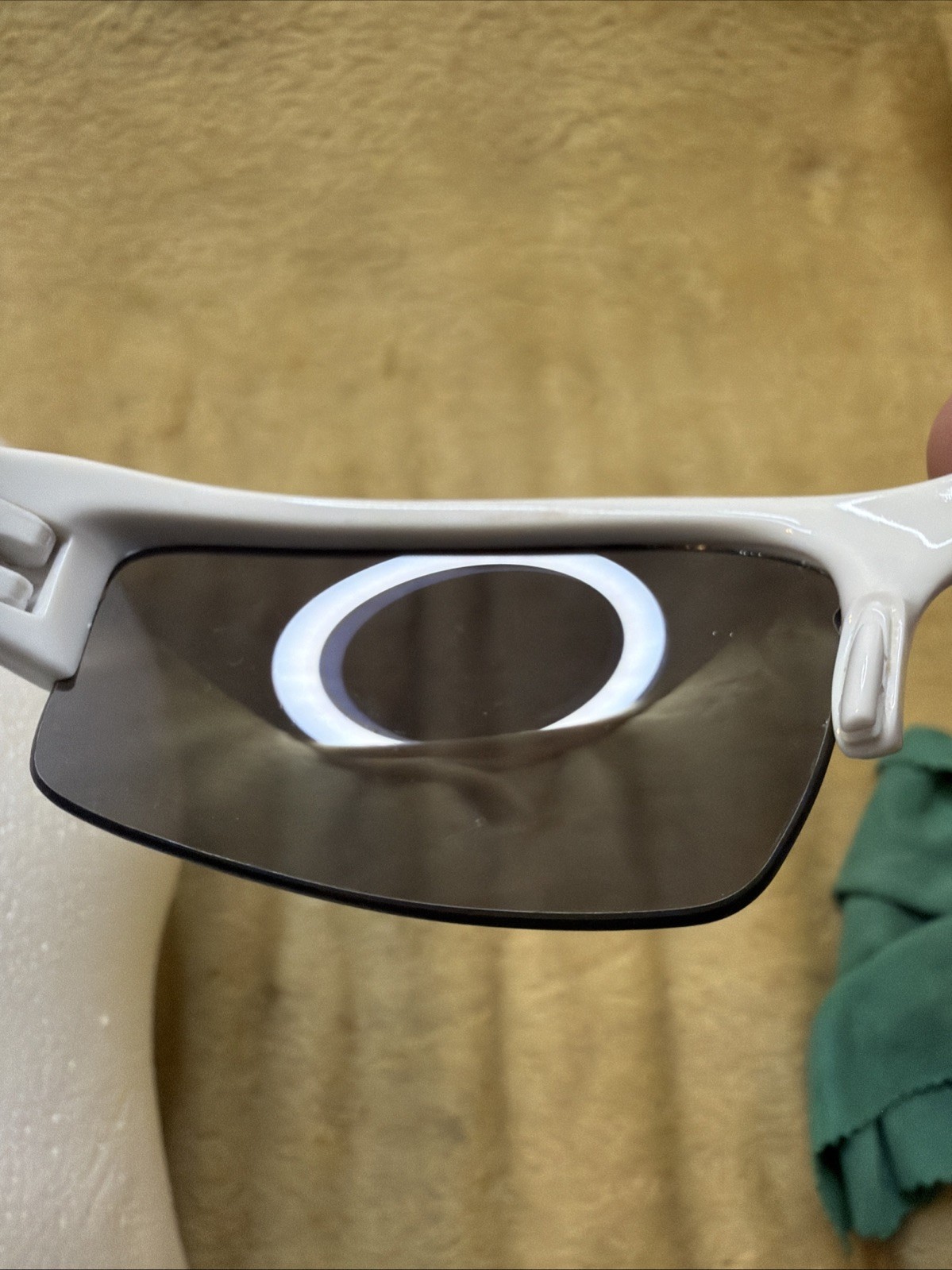 Oakley Flak 03-917 White Grey Frame W/ Dark Smoke Lenses 63O20 Made in USA