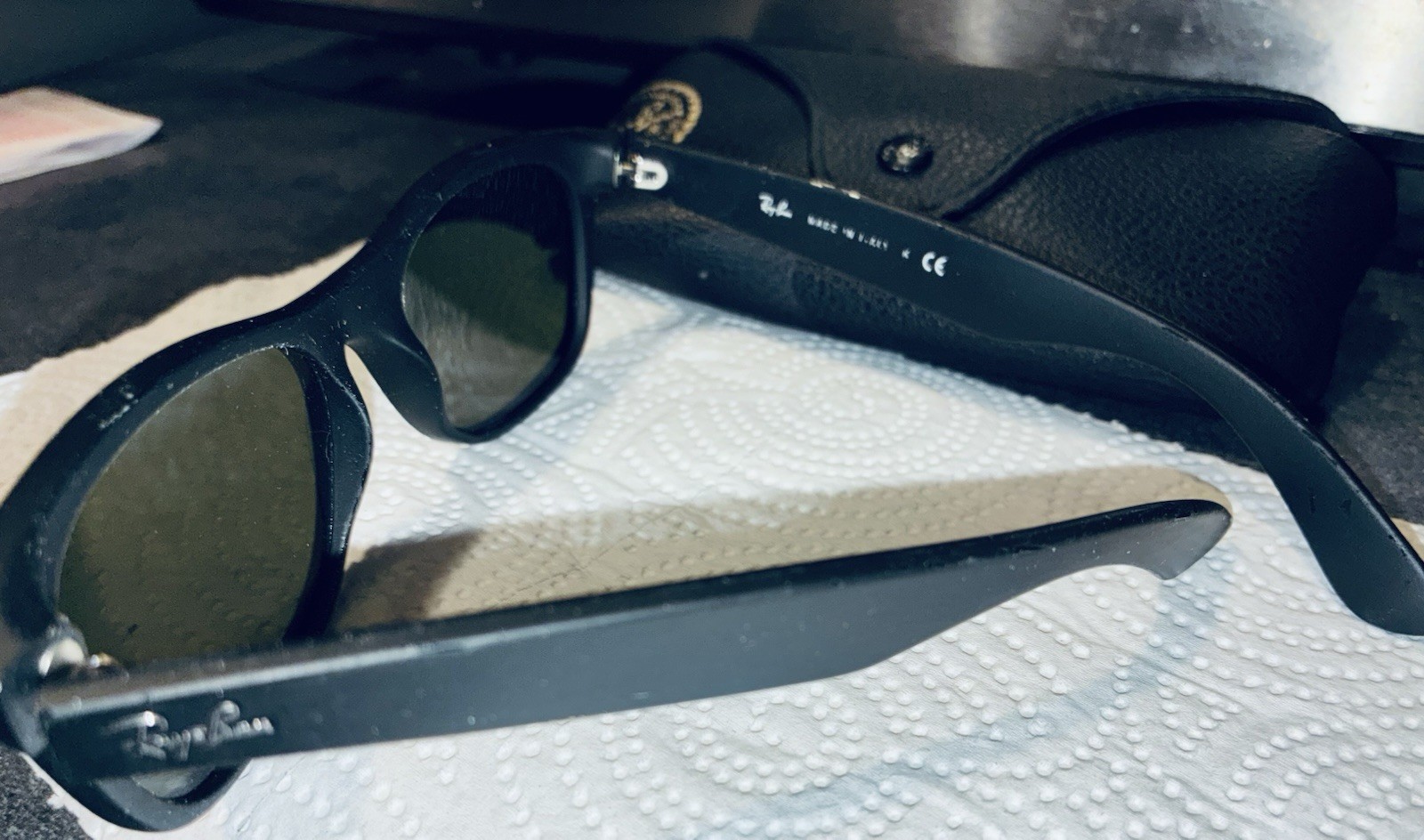 Original Ray-Ban Wayfarer Rb2132 Blue Mirror Flash 622/17 Sunglasses Justin