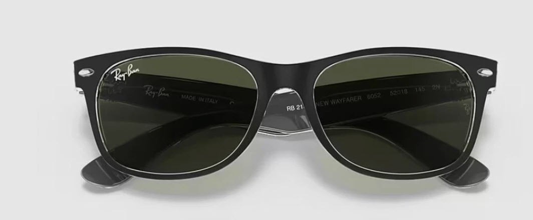 Ray-Ban Sunglasses RB2140 Original Wayfarer Black Frame Green Lenses 50mm Unisex
