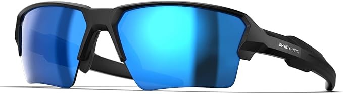 Sunglasses Talon Standard Fit Shady Rays Black Glacier Blue Mirror Lens