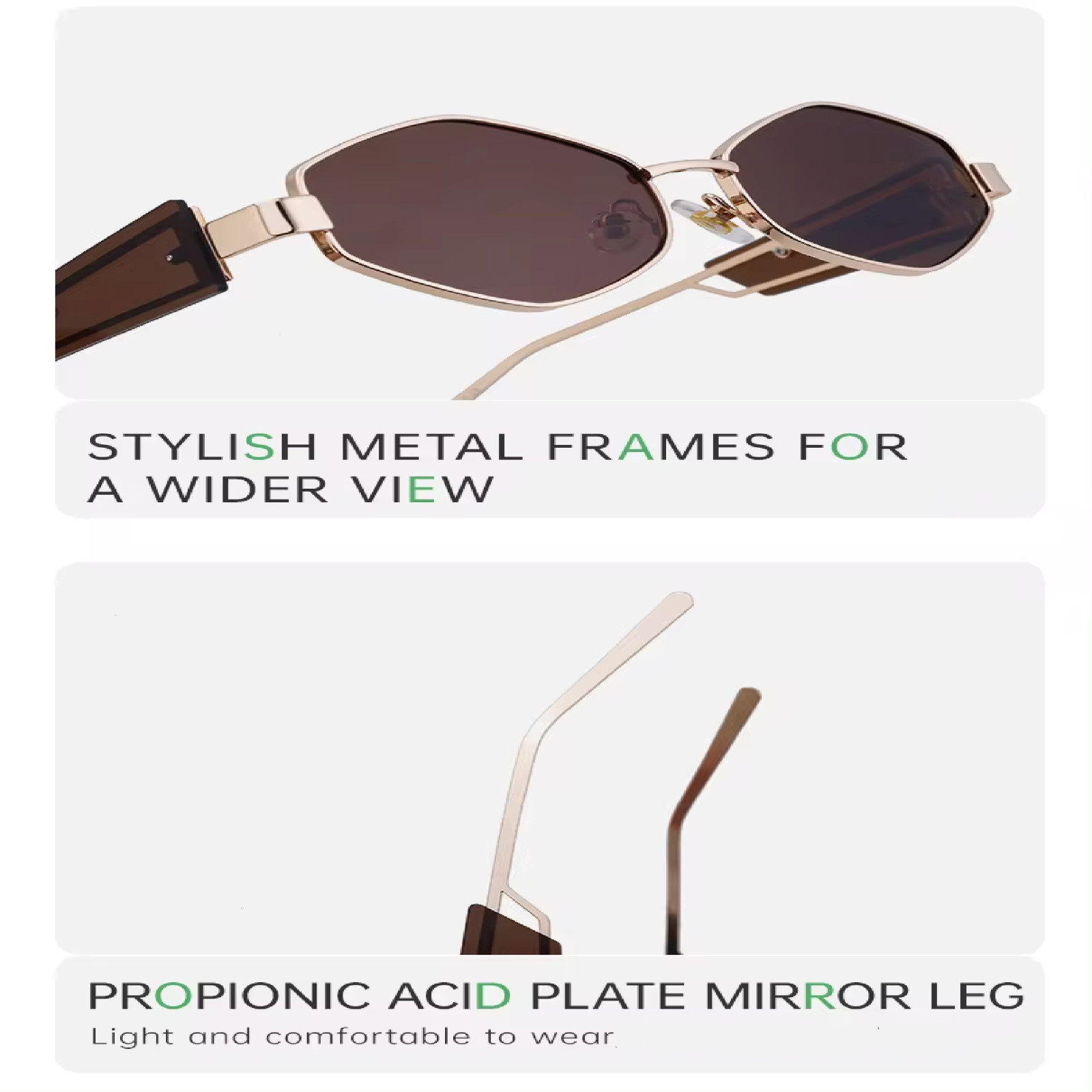 Sunglasses 2025 Fashion Women Diamond Shape Metal Frame Polarized Gradient UV400