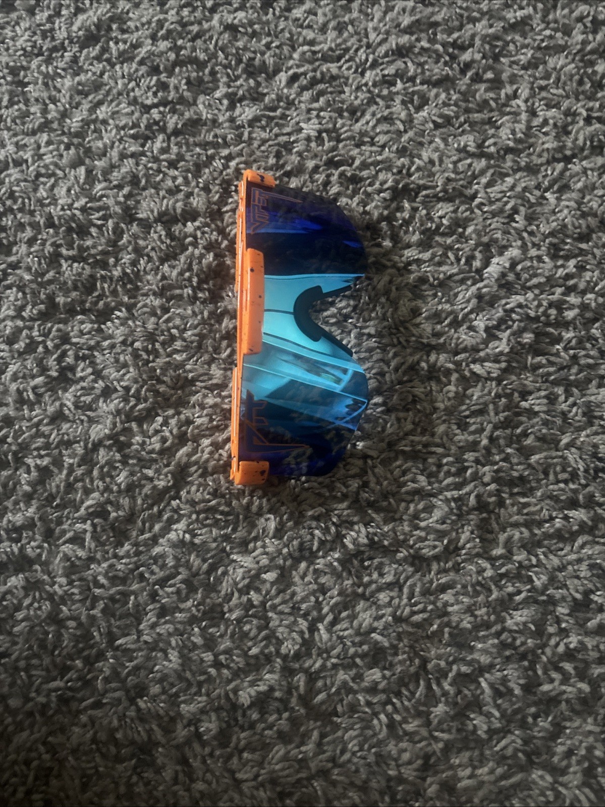 Blue Tinted Pit Vipers Orange Outside With Splatter Paint, Sports and Fun Games