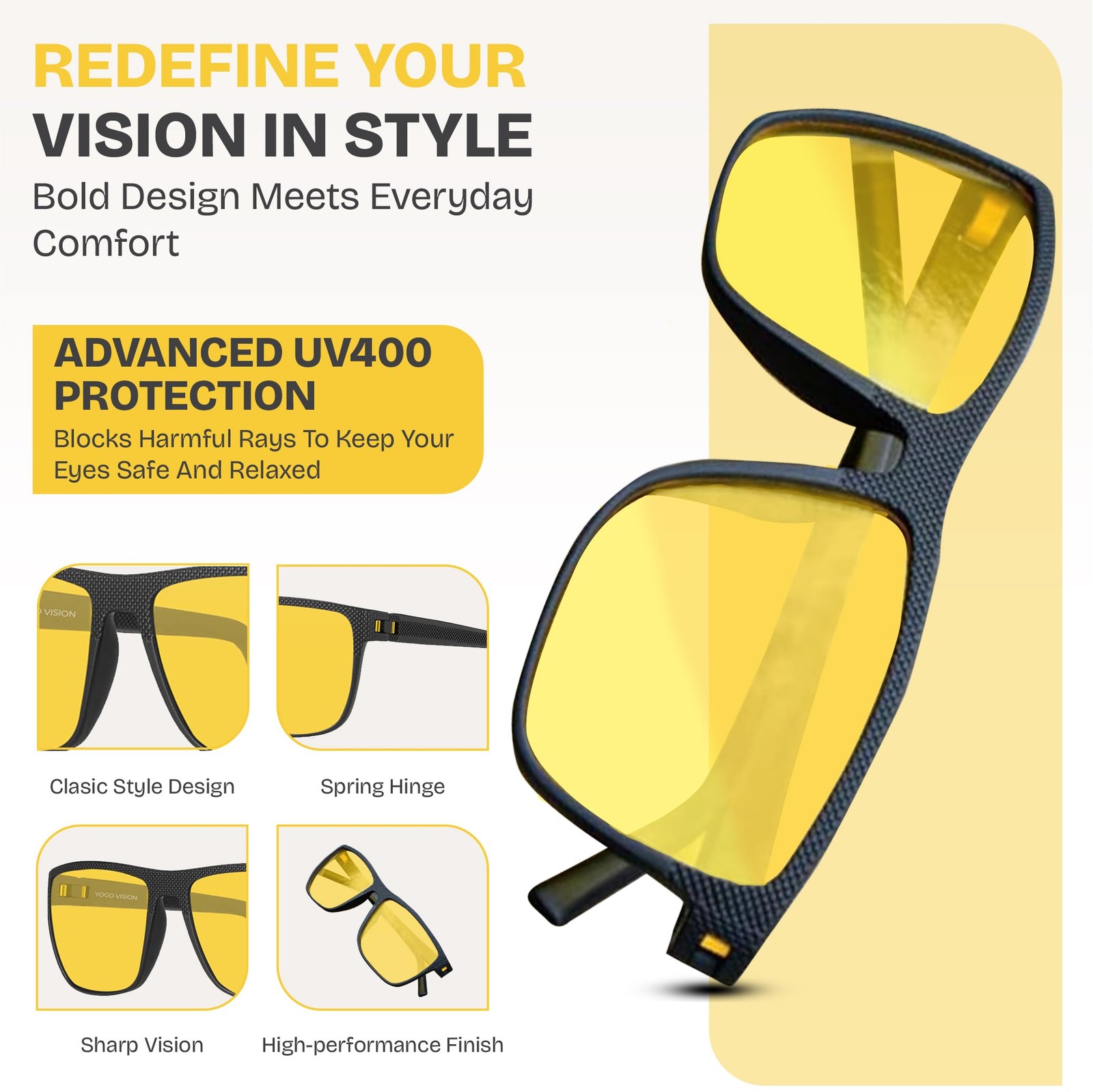 Night Driving Glasses Men Women Polarized Night Vision Glasses Diminish Oncoming