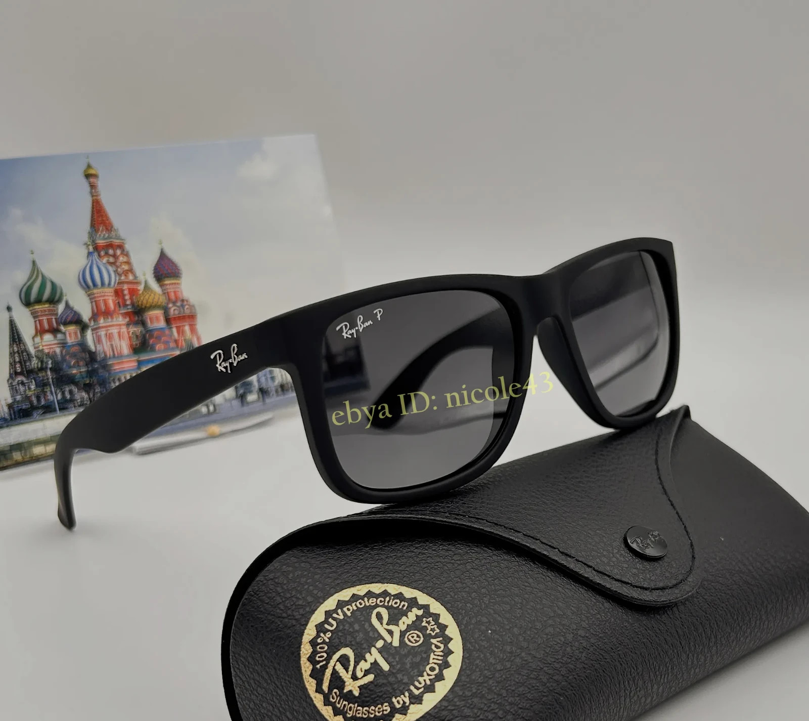 Ray-Ban RB4165 Justin 622/2V Polarized Sunglasses Matte Black/Grey 100% UV 54mm