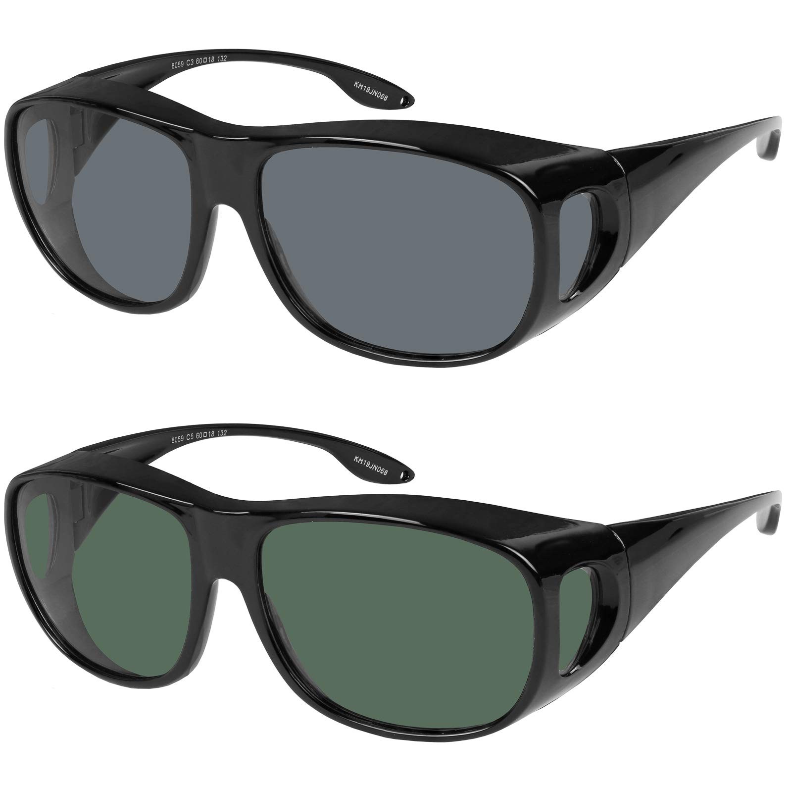 Yogo Vision Fit Over Wrap Sunglasses Polarized Lens Wear Over Eyeglasses 100% UV
