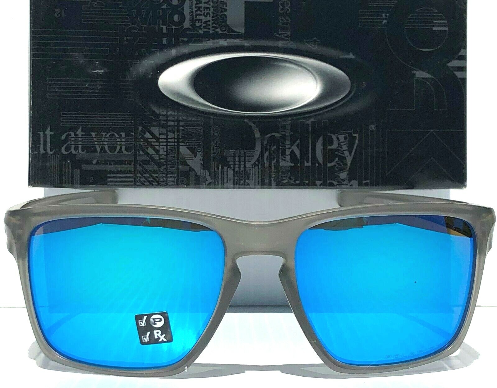 NEW* Oakley SLIVER XL Matte Grey Ink POLARIZED Sapphire Iridium Sunglass 9341-03