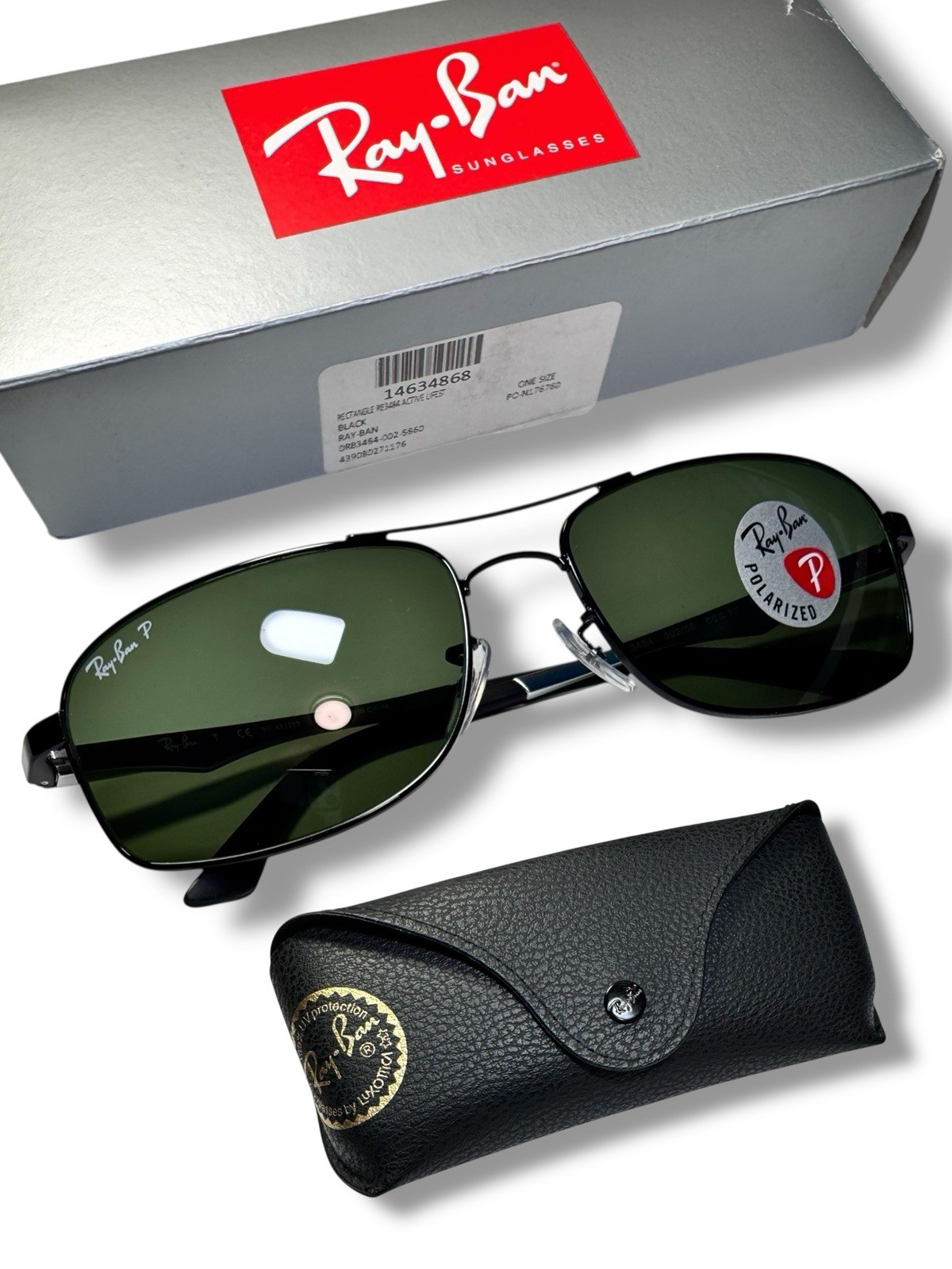 Ray Ban RB3484 002/58 Active Lifestyle Polarized G15 Black Sunglasses 60-17mm