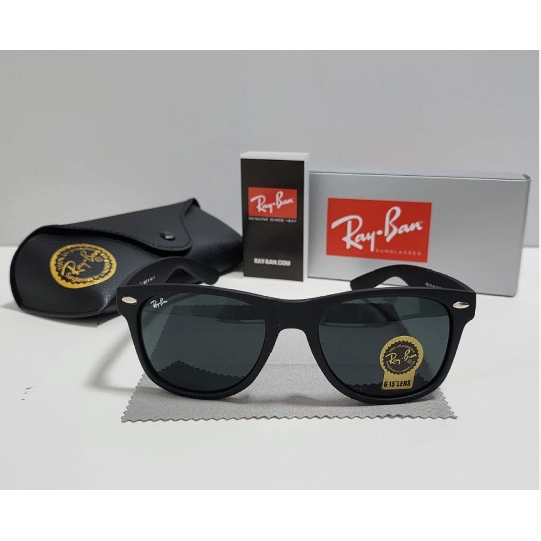 Ray-Ban Sunglasses RB2140 Original Wayfarer Black Frame Green Lenses 50mm Unisex