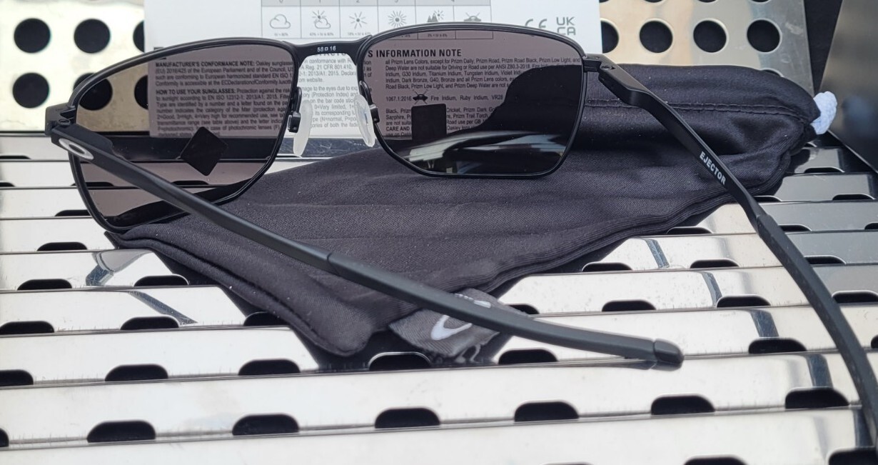 New Oakley EJECTOR Sunglasses 4142-0158 Satin Black w/ Prizm Black Lenses