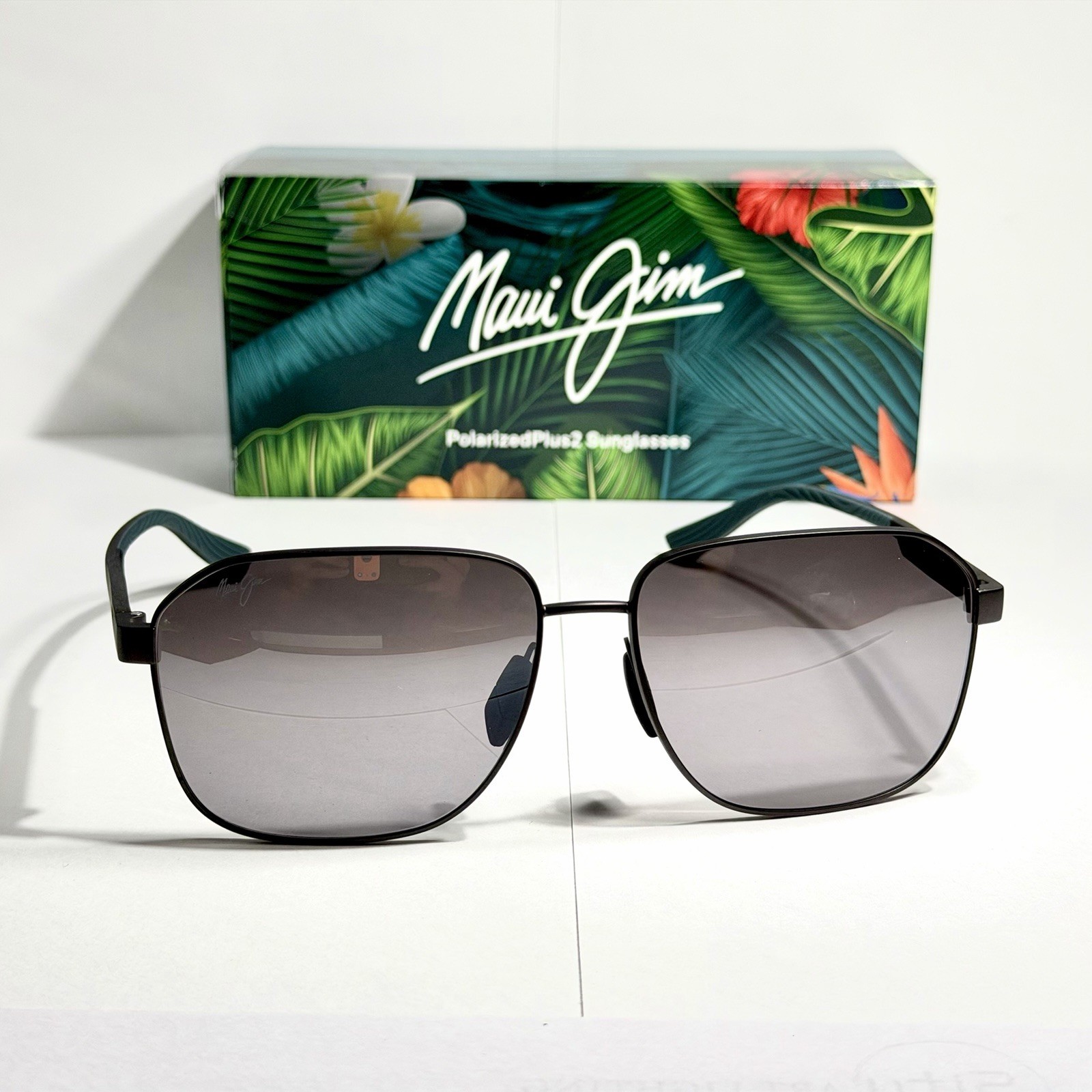 MAUI JIM ONIPAA MJ 651-02 MATTE GUNMETAL W/ SILVER TO BLACK POLARIZED SUNGLASSES