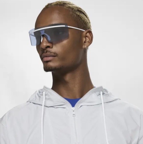 Nike Echo Shield Mirrored Sunglasses Men’s White Metal Frame Blue Mirrored