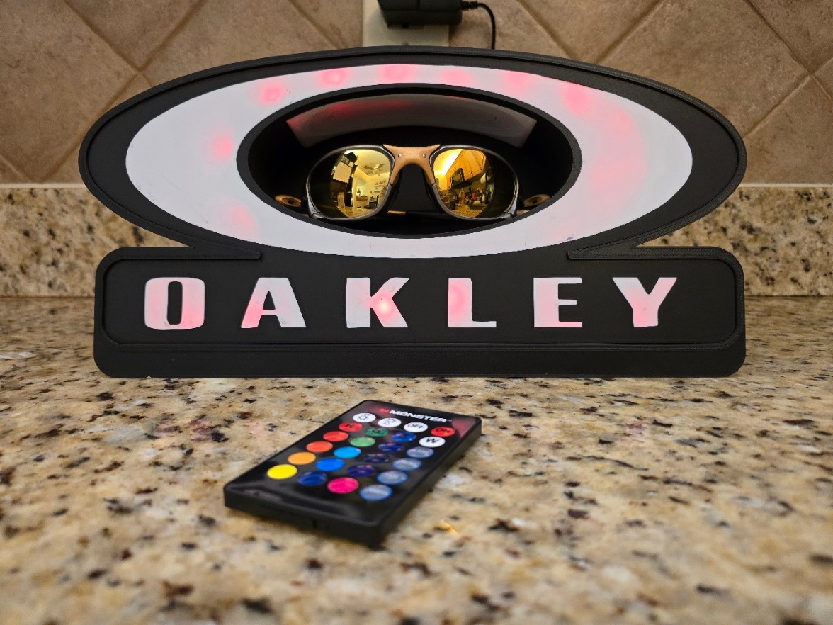 3D Printed Oakley Style Foundation Trophy X-Metal LED Sunglasses Display Stand