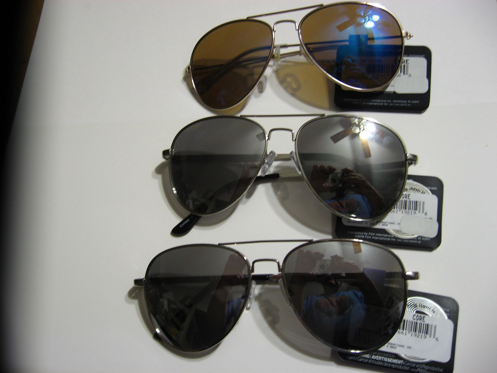 3X Foster Grant Sunglasses W/ Metal Frames Gray lenses New w/ Tags 100% UVA UVB